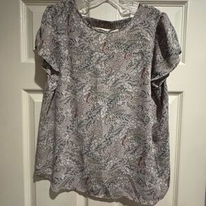 Floral Print Women's Top - Gray